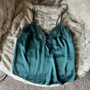 Abercrombie & Fitch green lace tank camisole